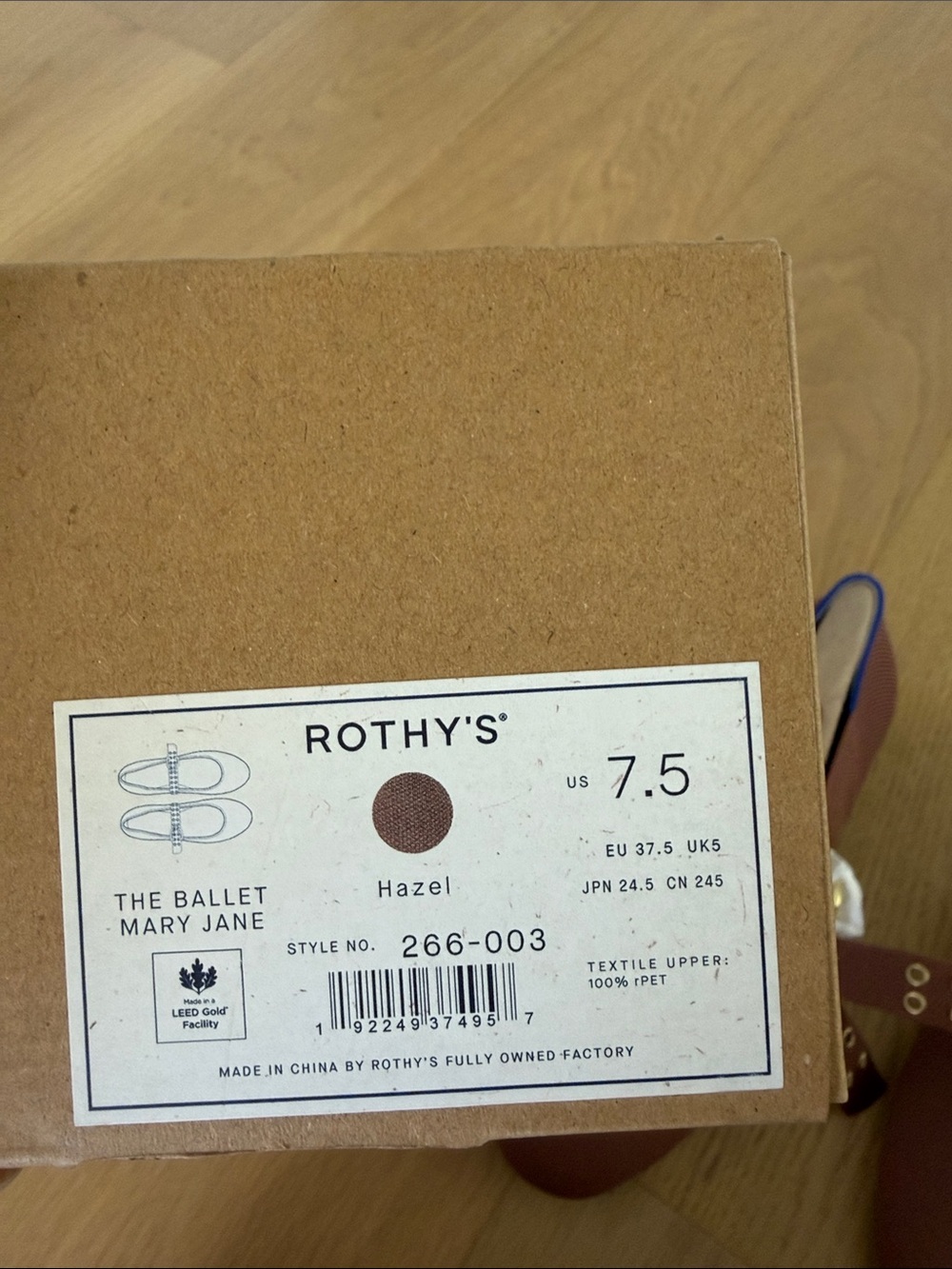 Rothy's Rose Pink Mary Jane Flats with Gold Buckle - Picture 4 of 4